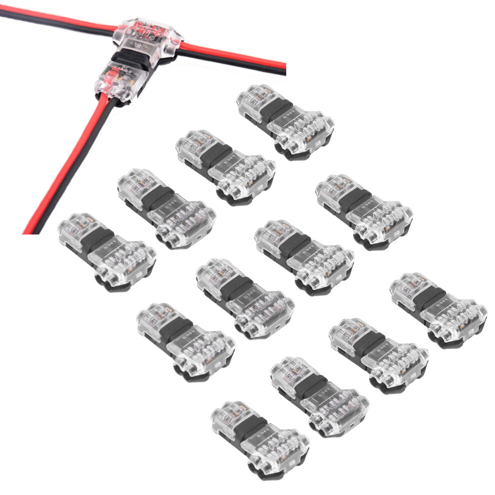Low Voltage T Tap Connectors 12Pcs 3 Way Wire Splice For Car Quick Solderless 8771376380660