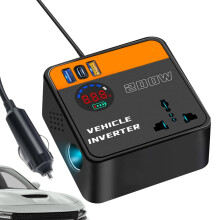 Car Power Inverter with Digital Display, Fast Charging 12V 24V to 110V 220V Vehicle Converter