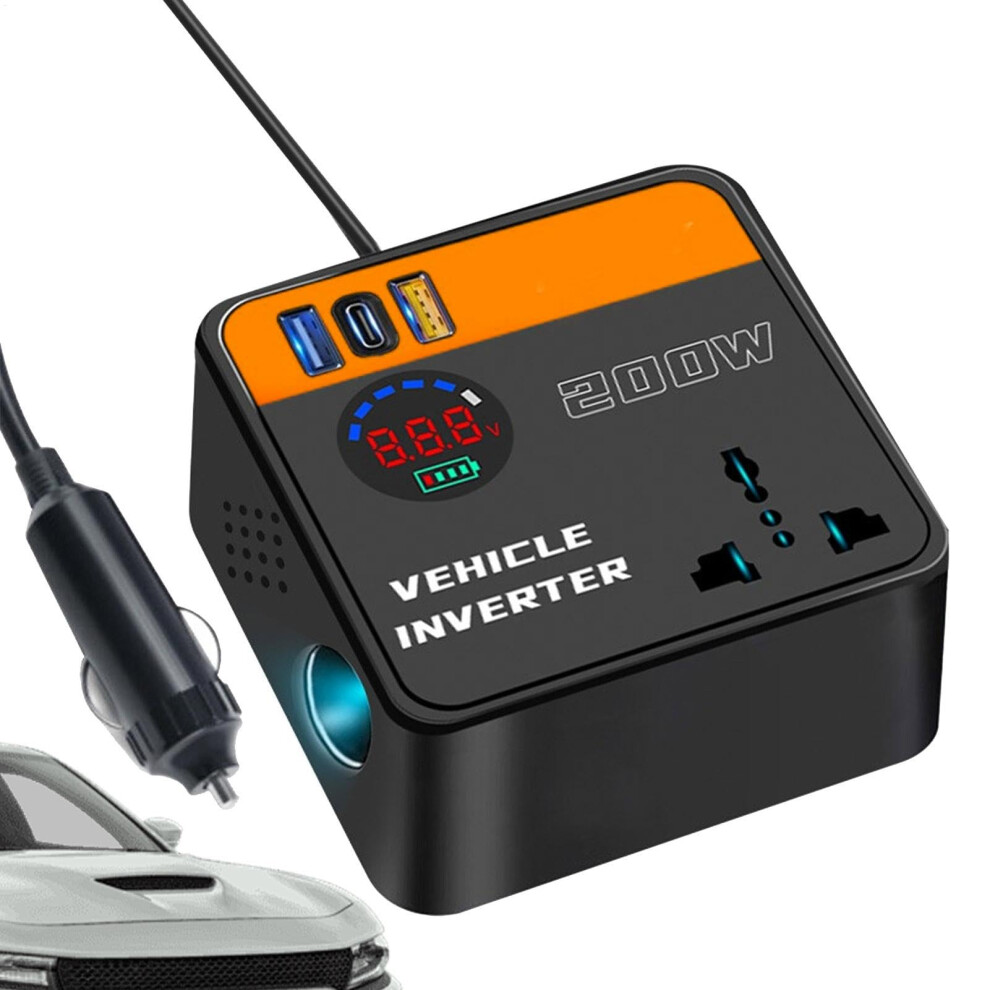 Car Power Inverter With Digital Display, Fast Charging 12V 24V To 110V 220V Vehicle Converter 9347817619416