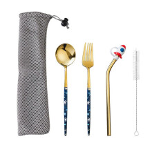 Stainless Steel Flatware Travel Utensil Set Tableware Set Portable for Eating