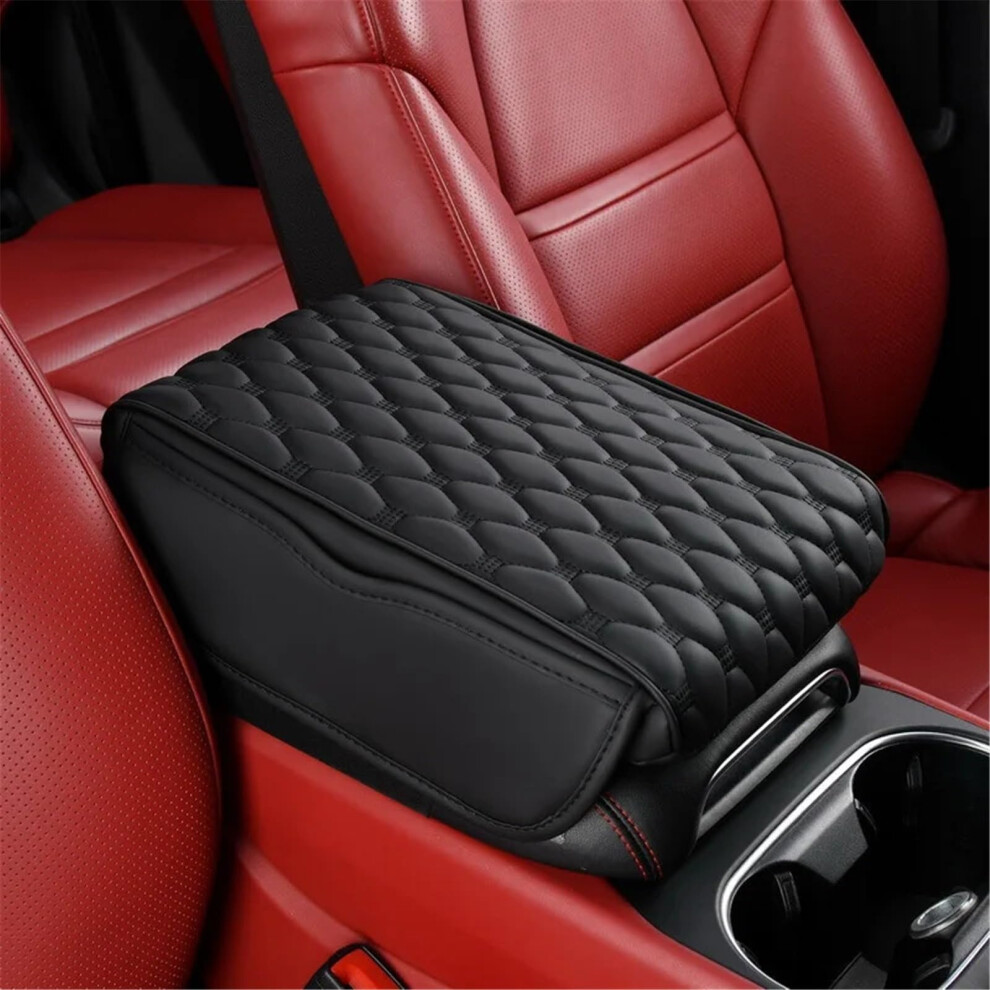 Car Armrest Cushion Memory Foam Pu Leather Waterproof Scratchresistant Center Console Pad Black 9382693388254