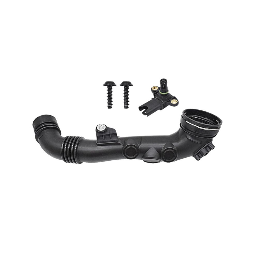13717615026, 13717599294 For 335I E92 E93 E80 E90 Auto Throttle Valve Intercooler Inlet Duct With Sensor Black 4713740793144