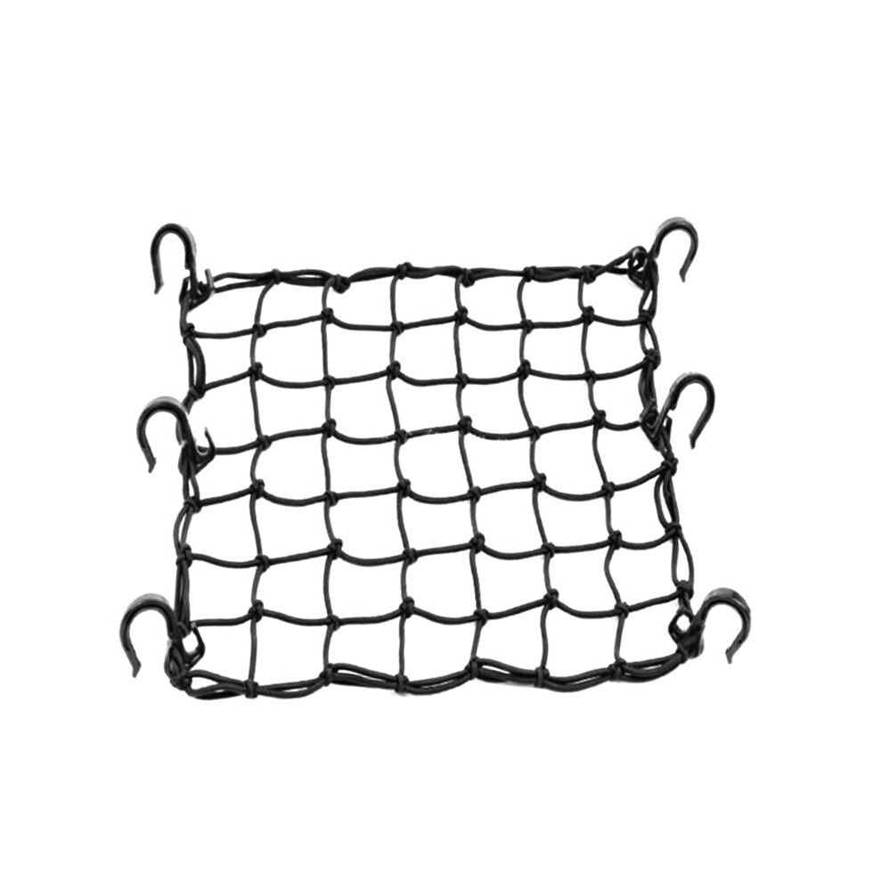 Motorcycle Bicycle Cargo Net Featuring 6 Adjustable Hooks And Tight Mesh Black 4714135615751