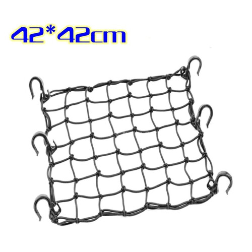 Motorcycle Bicycle Cargo Net Featuring 6 Adjustable Hooks and Tight Mesh Black 2