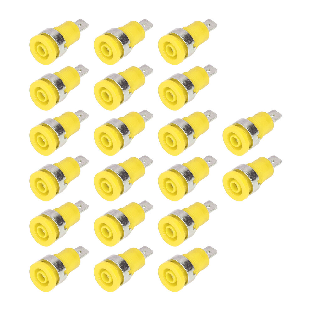 20Pcs Yellow Banana Socket 4Mm Connectors, Corrosion Resistant 7901376384899