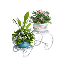White Wrought Iron MultiTier Plant Stand for Indoor Outdoor Balcony SpaceSaving Display Shelf