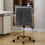 Living And Home Blue Grey Chenille Upholstered Office Chair 4