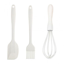 3Pcs Mini Silicone Spatula Set Heat Resistant Spatula Whisk Barbecue Brush