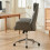 Living And Home Grey Adjustable High Back PU Office Chair with Armrests 3