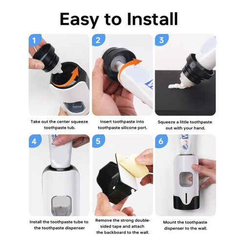Toothpaste Dispenser,  Automatic Toothpaste Dispenser Wall Mounted for Bathroom, Toothpaste Dispenser for Kids 1