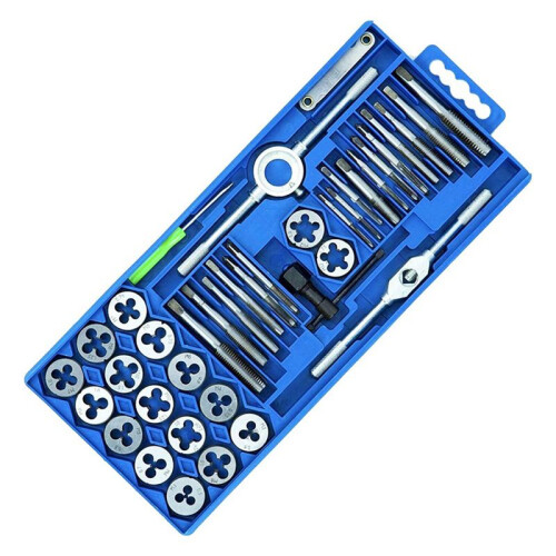 Thread Cutting Kit 40Pcs Metric Tap Die Set with Plastic Shell Thread Cutting Kit (Small Frame) Injection Molding