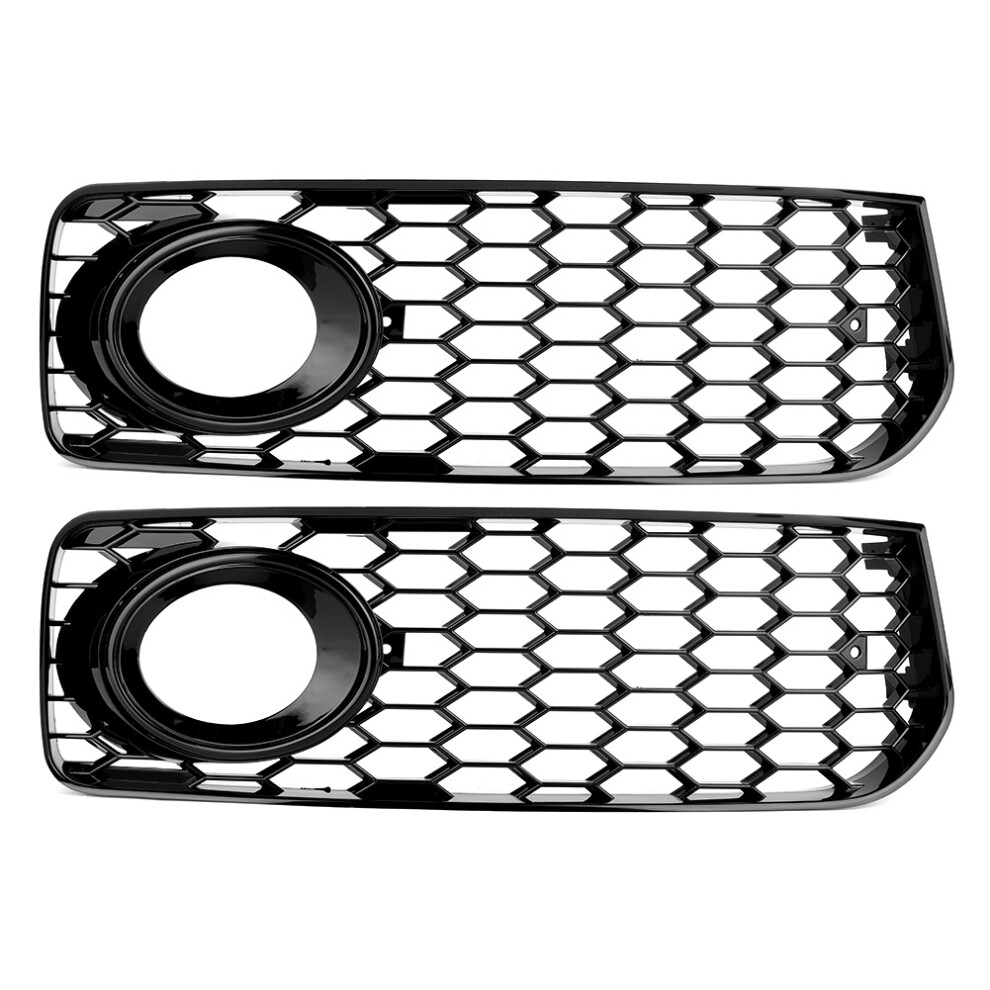 Fog Grille For Audi A5 S-Line, Front Fog Mesh Grille Honeycomb Type Grill Cover Compatible With 2008-2012 S5 B8 Rs5 Pre-Lci Models, Abs Light 9358999788333