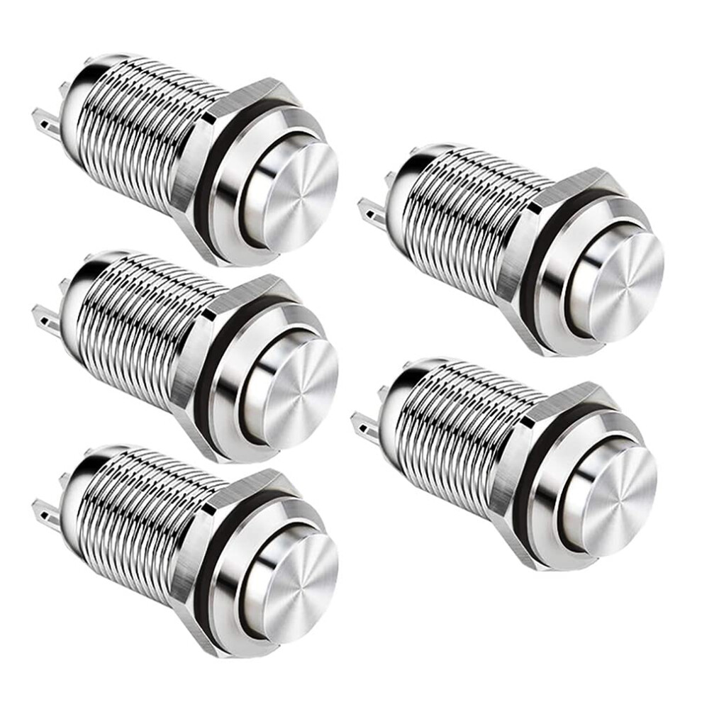 High Round Cap Momentary Push Button Switch With Self-Reset Function, Plug-In Terminals Waterproof Push Button Switch, Ip66 Waterproof And Dustproof 9173940644649