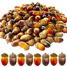 200PCS Artificial Acorns, Bulk with Natural Cap for Fall Thanksgiving Halloween Decoration, Wedding Decor