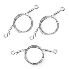 3 Stainless Steel Adjustable Lanyards Clothesline with Hooks Hanging for Picture Frame Planter(Double Hook)