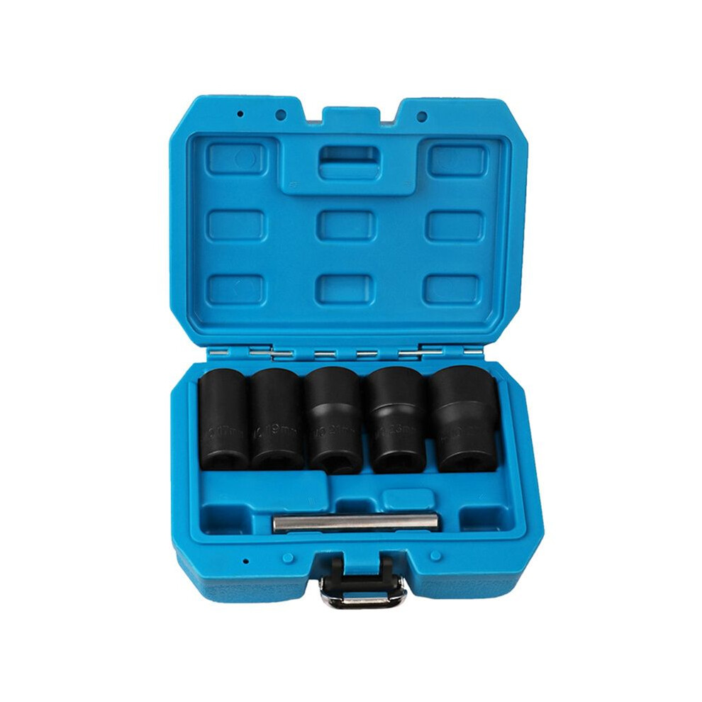 6 Pieces Of Broken Nut Extractor With 17Mm, 19Mm, 21Mm, 23Mm, 27Mm Sleeve And Central Piercing Rod Nut Removal Tool Kit 6032433173093
