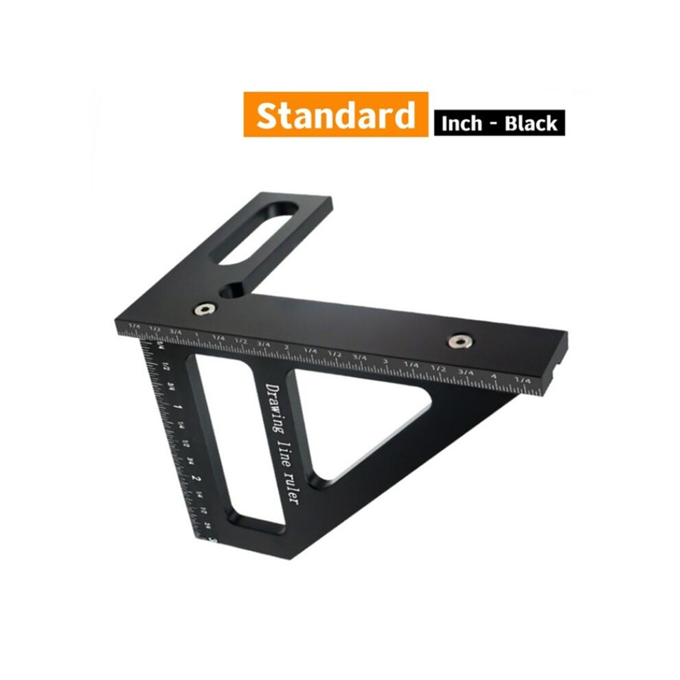 Carpenter Square Aluminum Miter Triangle Ruler Precision Hole Scriber Woodworking Square Protractor 45/90 Degree-Red 4713137919959