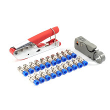 Outil D'Extrusion à TêTe F Pince à DéNuder à Sertir Coaxiale Ensemble D'Outils pour Câbles Coaxiaux Spot Pince à Sertir