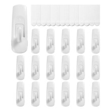 18 Crochets + 24 Bandes, Crochets Utilitaires Moyens, Organisez des Crochets de Suspension Robustes Sans Dommages avec des Bandes AdhéSives