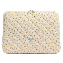Quilted Laptop Sleeve 1315 Inch Floral Aesthetic Puff Bag Compatible with MacBook Air Pro