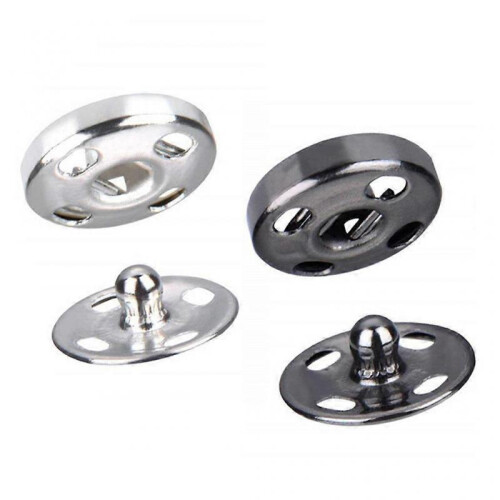 200 Sets Sew-on Snap Buttons Metal Snap Fastener Buttons Press Button for Sewing 2