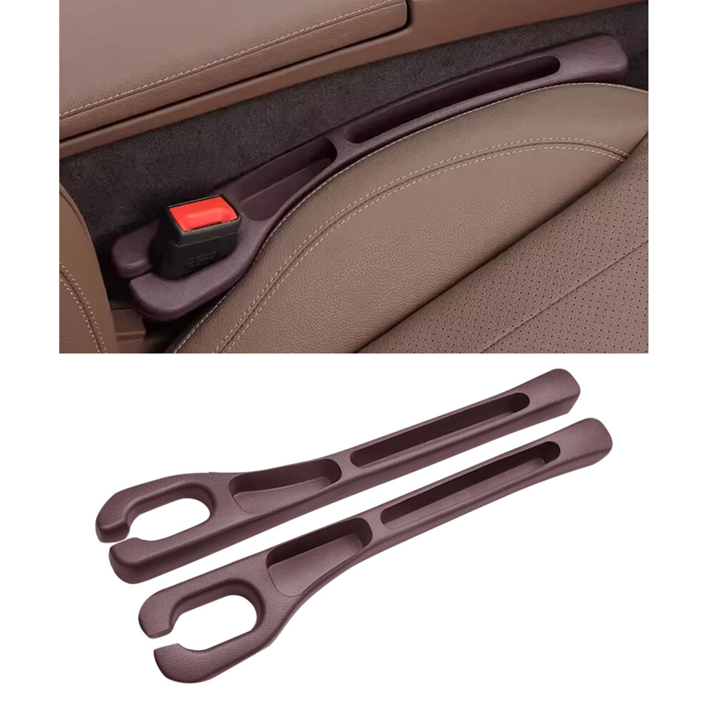 2Pcs Car Seat Gap Filler Organizer For Suv Truck, Prevent Item Dropping, Extra Storage Brown 9382693393067