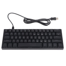 Mechanische Tastatur mit RGB-Hintergrundbeleuchtung und Dichtungsstruktur, kompakte 61-Tasten-Tastatur mit Kabel und blauen Schaltern, ergonomisches