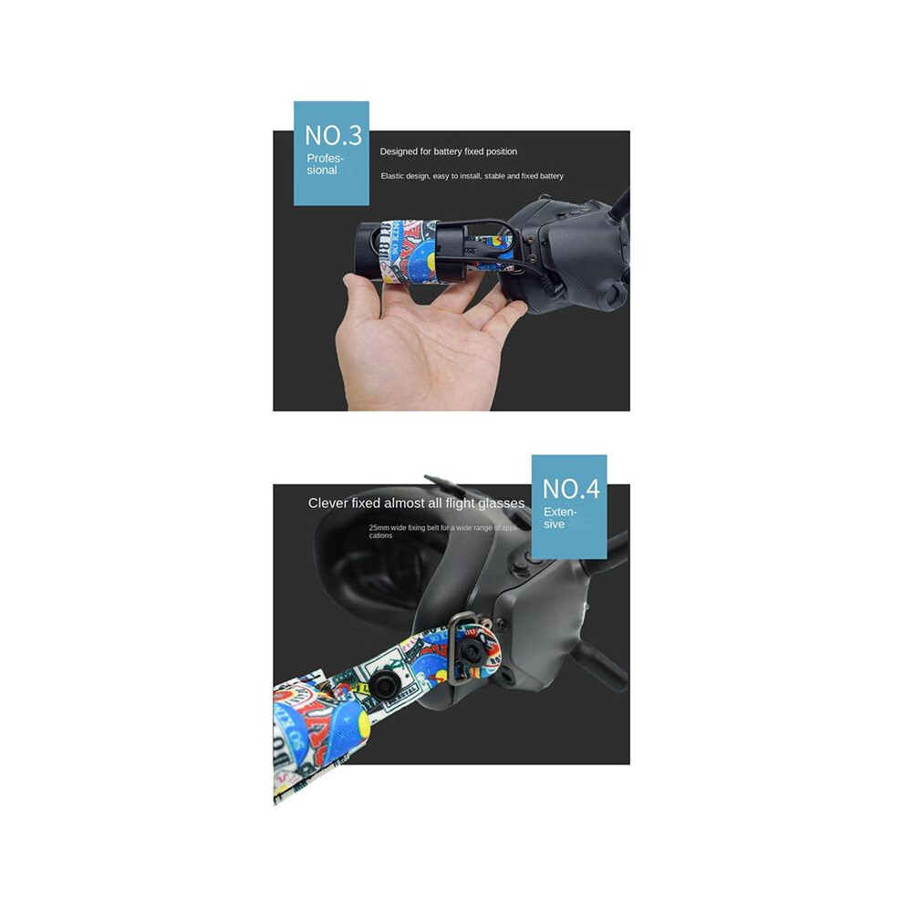 Suitable for FPV Video Glasses Graffiti Color Headband Fixed Strap