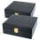 4Pcs Durable Black Iron PU Compact Cigar Box Flip-Cover Cigar Holder 3