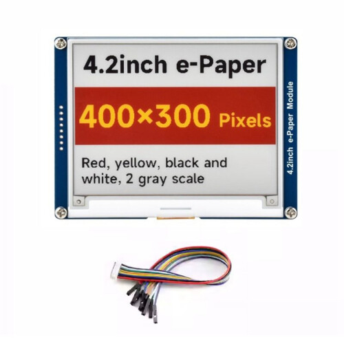Módulo de Exibição de Tinta Eletrônica de 4,2 Polegadas Módulo de Tinta Eletrônica de 4,2 Polegadas (G), 400x300, Vermelho/Amarelo/Preto/Branco,