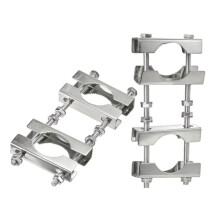 Double Antenna Mast Clamp Kit V Jaw Block to Mast Clamp Mounting Bracket Holder for TV CB Ham Flag Post