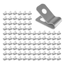 100PCS Clips Fence Wire Clamps Agricultural Fencing Mounting Clips with Screws Stainless Steel Wire Garden Fasteners