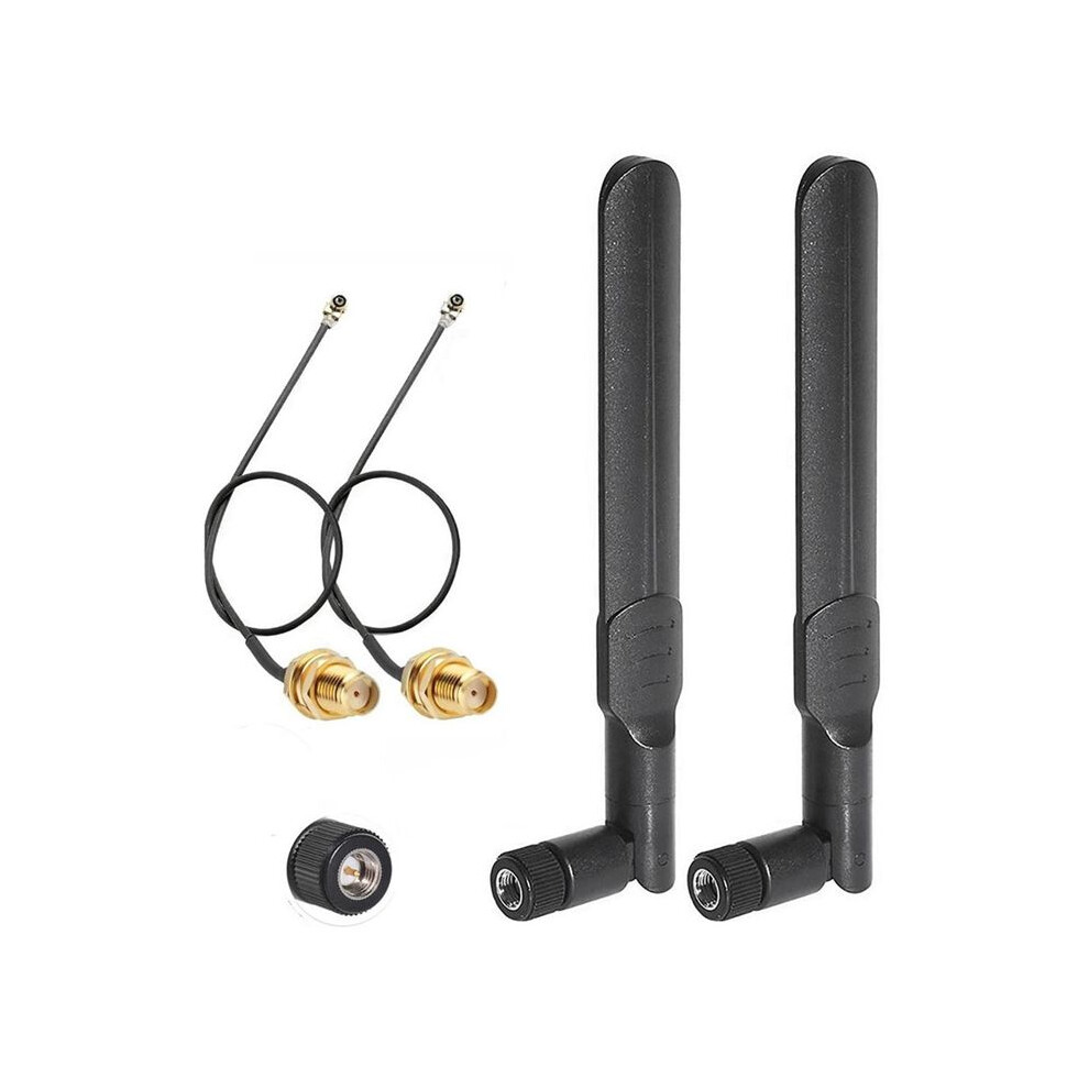 Dual Band Wifi Antenna 8Dbi 2.4Ghz 5.8Ghz Rp-Sma Male Antennas With 15Cm Sma To I-Pex Mhf4 Cables For M.2 Ngff Wlan Card 6032338574780