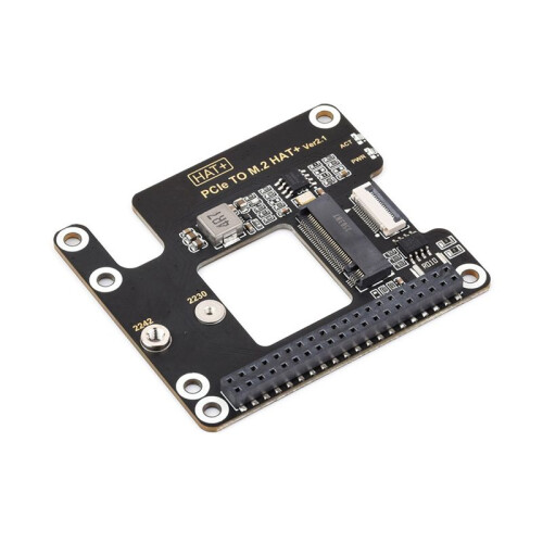 PCIe to M.2 Adapter for Raspberry Pi 5, Supports NVMe Protocol M.2 Solid State Drive, HAT + Standard 1