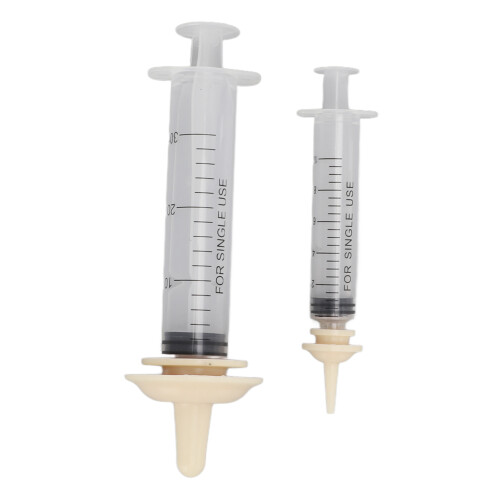 Concave Handle Dog Syringe Dispenser with Silicone Tip 10ml+30ml 1