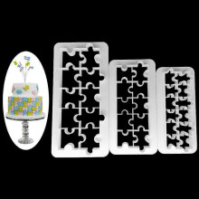 3 Pcs Plastic Jigsaw Cake Mold Chocolate Cookie Cutter Fondant Decoration Tool