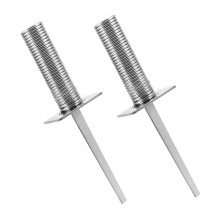 Ground Spike Set for Football Training, 2Pack Iron Silver Flag Poles for Soccer Field Equipment