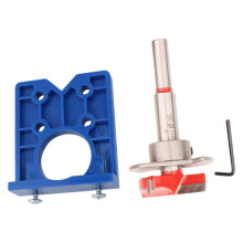 Concealed Hinge Hole Jig, Hinge Hole Drilling Guide for Cabinet Door Projects, 35mm Forstner Bit with Center Punch Locator, Removable Depth Stop, and