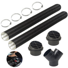 Afenau Diesel Heater Ducting 75mm, Diesel Heater Exhaust Pipe Set, 75mm Heater Ducting Diesel Heater Accessories, 2pcs Tuyere + 4 Clips, Night Heater