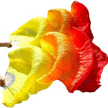 Belly Dance Bamboo Fan Veils Handmade, 180x90 cm, 1.8 m Length, For Stage Performances, Colorful