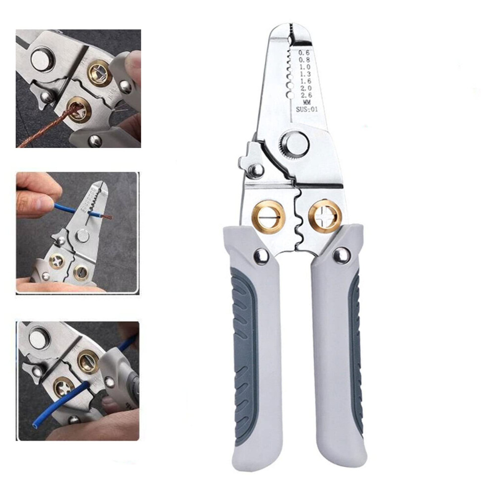 Heavy Duty Wire Stripping Pliers With Crimper Cutter And Nonslip Grip For Electricians 1020 Awg 9347817626360