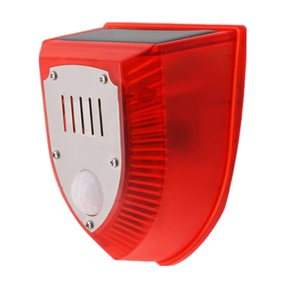 Solar Security Alarm With Motion Sensor, Gunshot And Dog Bark Sounds, Waterproof Strobe Light For Home Yard Farm 9382693395382