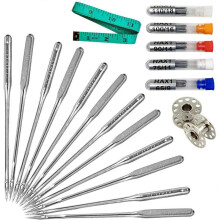 Sewing Machine Needles with Storage Tube Thread Roller Roll Ruler Kit for Handmade Sewing Pants Clothes Crafts Making Beginner Supplies