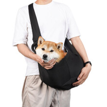 Dog Sling Carrier for Small Dogs with Adjustable Strap, Safety Hook, Reversible Black White Design