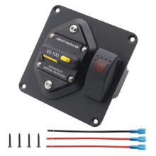 Pannello Interruttore Automatico 100A con Interruttore A Bilanciere per Barca A Lampada Singola Retroilluminato A LED Rosso per Barca