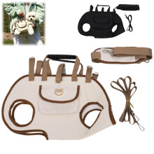 Dog Carrier Sling and Pet Backpack Carrier with Dual Carrying Options, Waterproof Fabric, Brown S