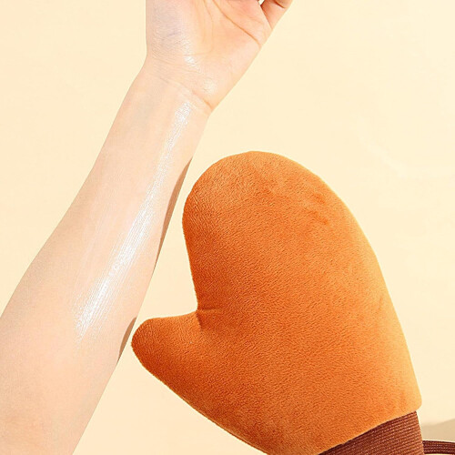 Velvet Tanning Mitt Self Tanner Applicator Glove for Smooth Even Application, Reusable Brown 1