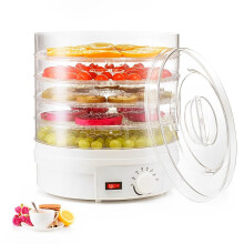 Food Dehydrator and Pet Snack Dryer, 5 Tray Large Capacity, Adjustable Temperature for Fruit Meat Veg