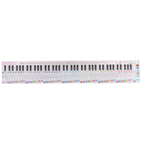 Piano Practice Chart for Beginners, Portable Piano Keyboard Teaching Aid with Numbered Notation and Stave Notes, 2 In 1 Learning Reference Tool for