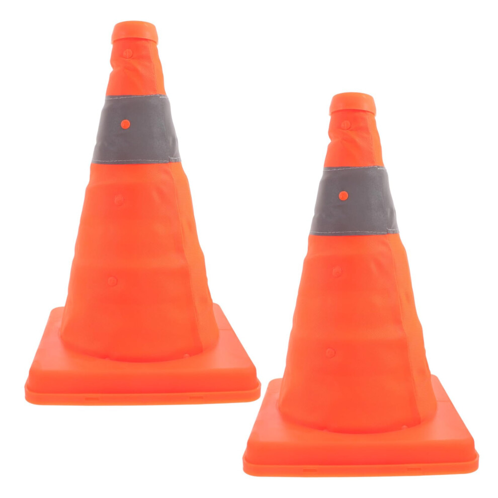 Collapsible Traffic Cones 2 Pack Pvc With Reflective Signage For Parking Lots Emergency And Driver Training 9382693399076
